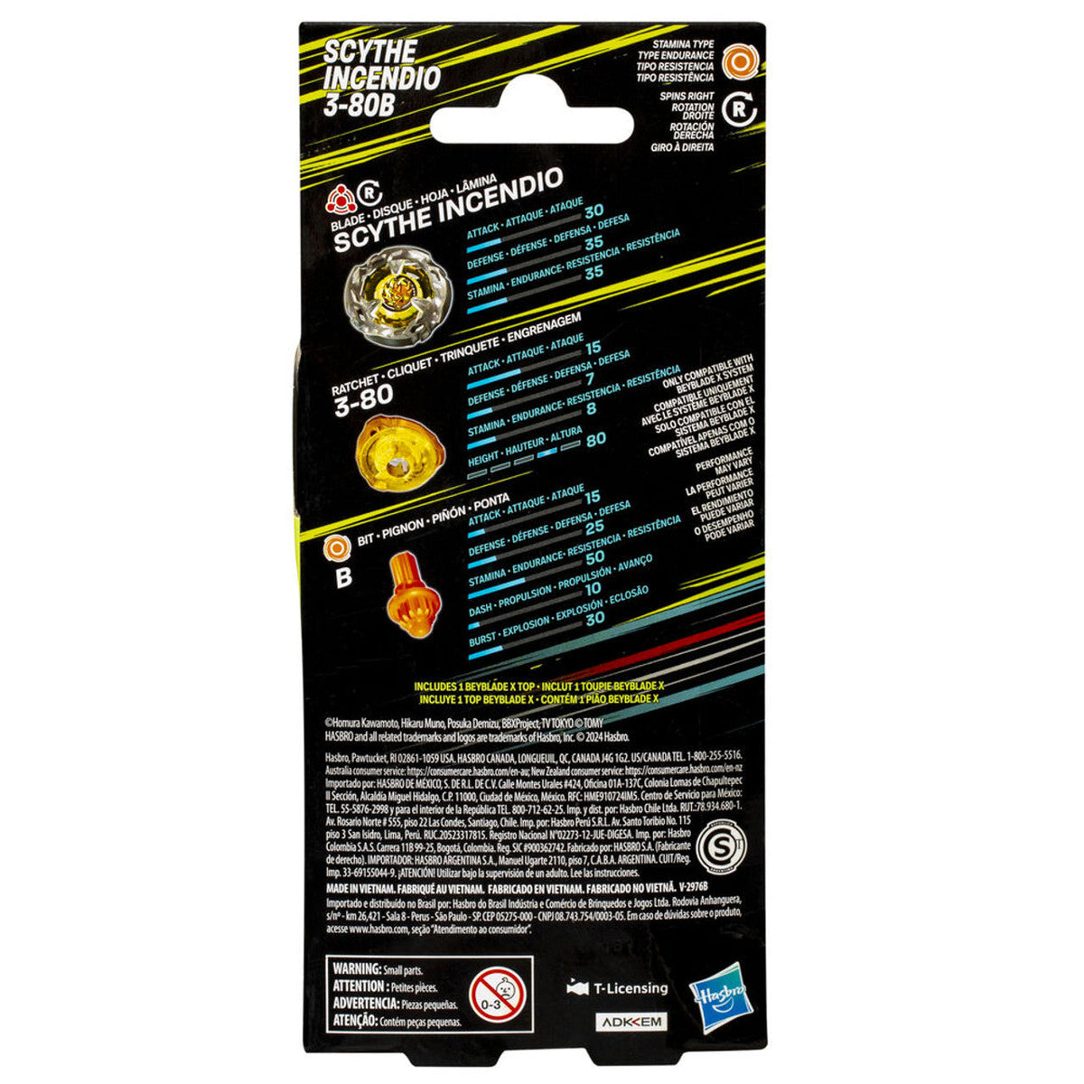 HASBRO Scythe Incendio 3-80B Beyblade X Booster