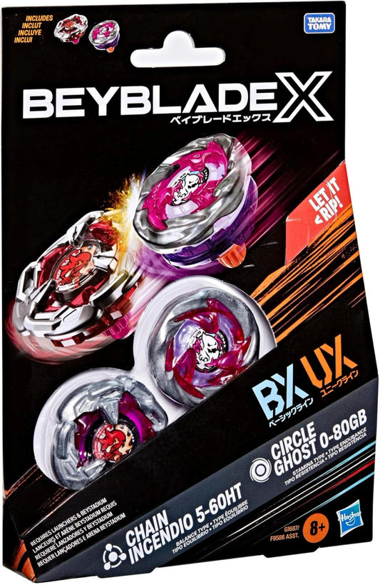 HASBRO Circle Ghost & Chain Incendio Beyblade X Dual Pack G1687