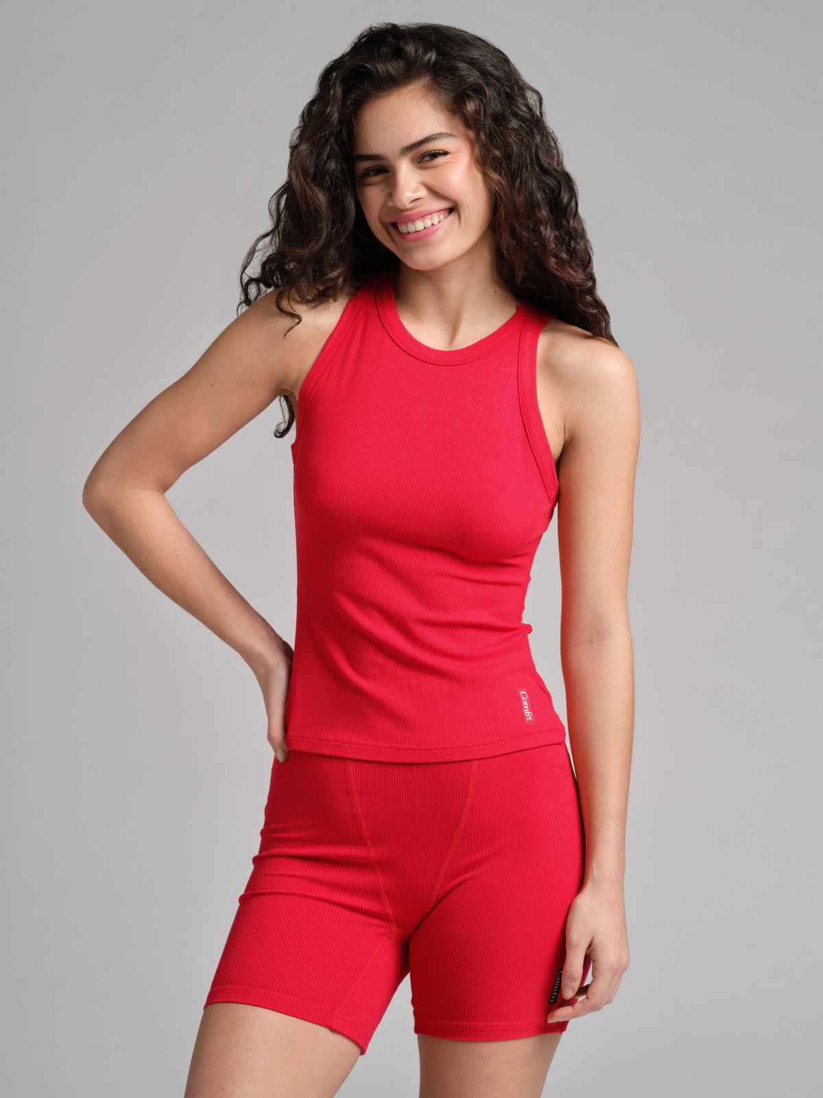 Rib Contour High Neck Tank