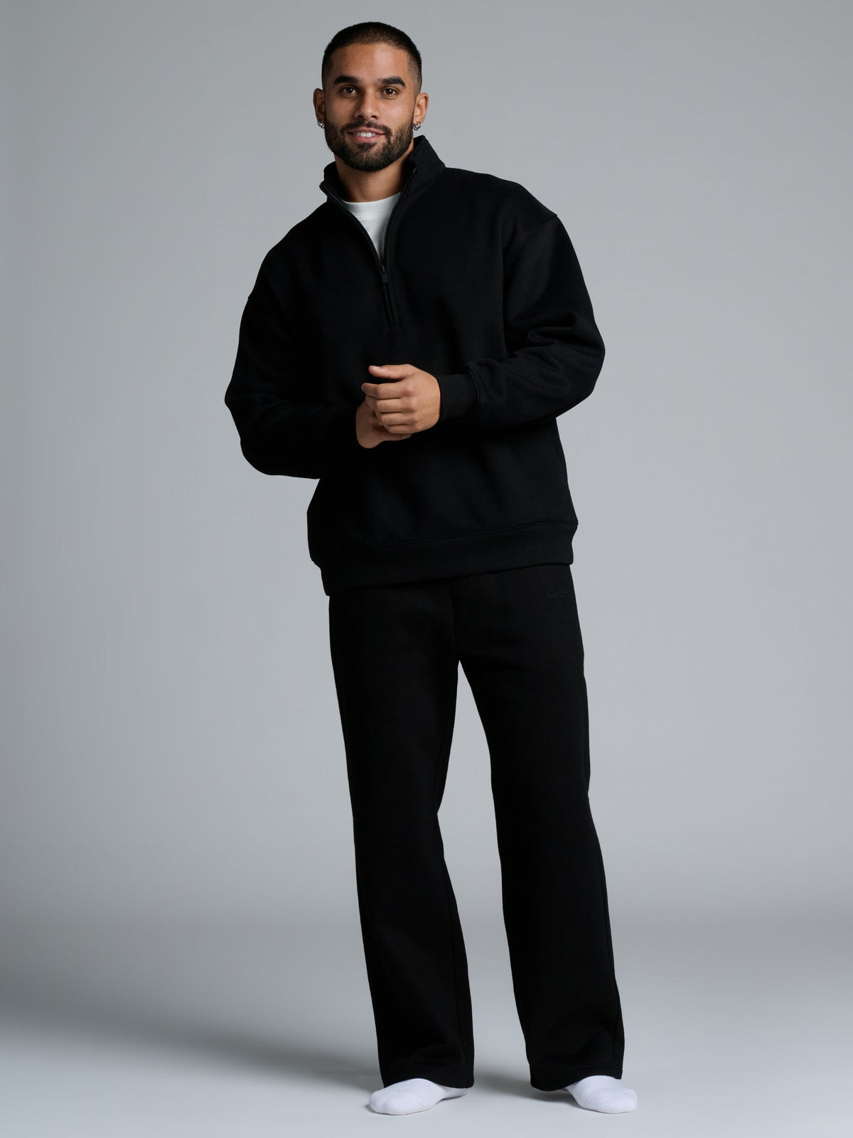 Basic Quarter Zip Mock Neck