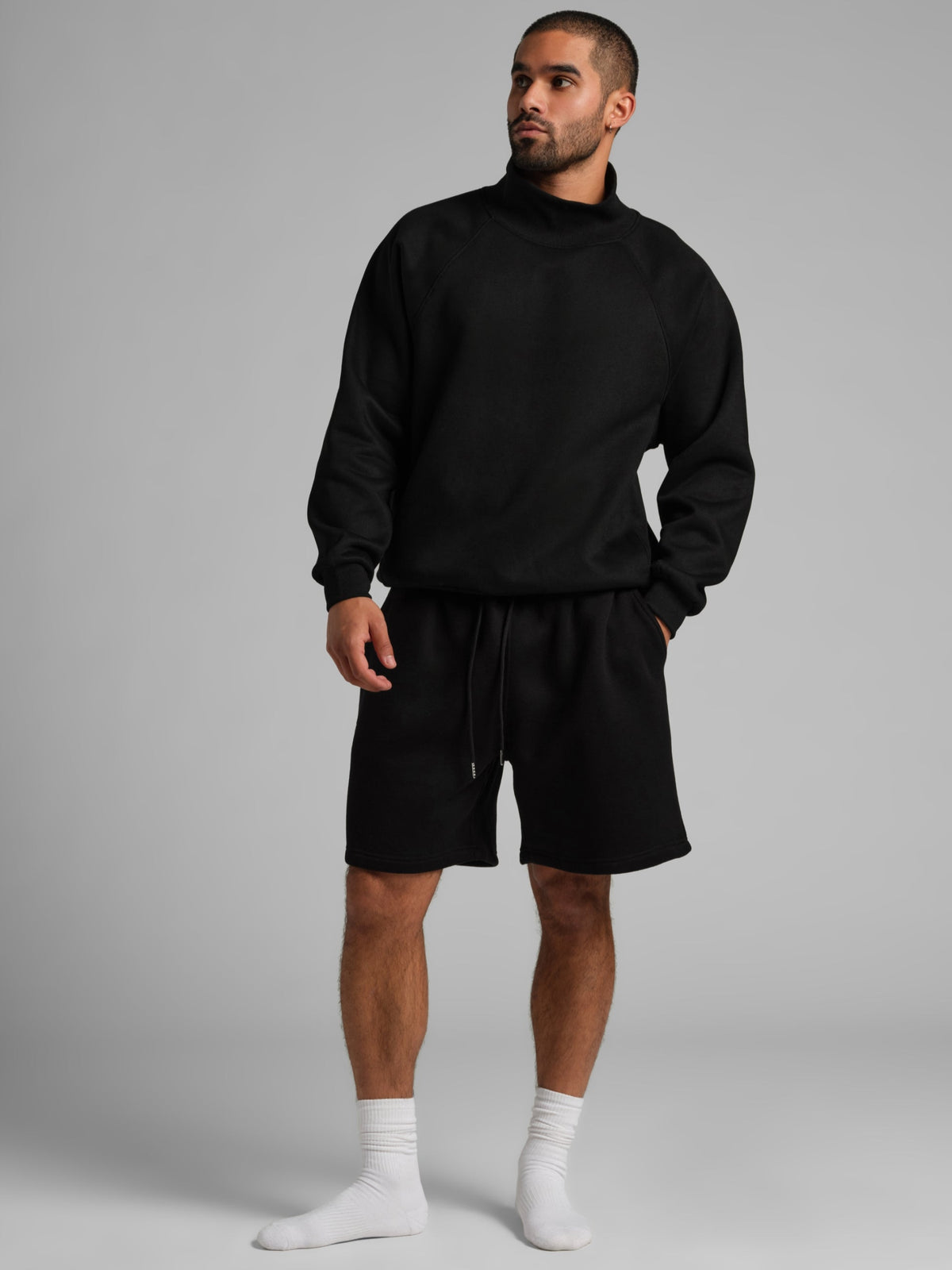 Basic Mock Neck Sweatshirt