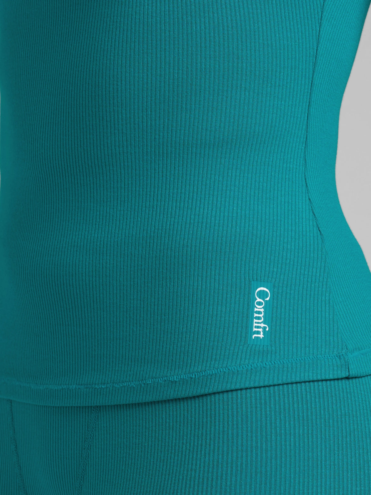 Rib Contour High Neck Tank