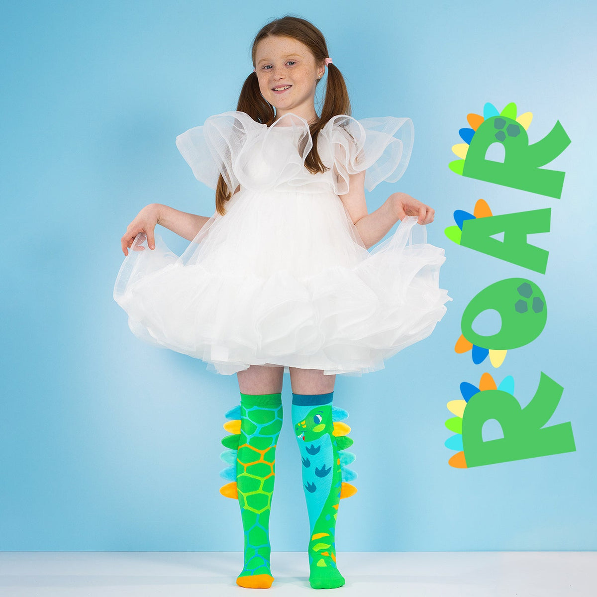 GREEN ROAR DINOSAUR SOCKS