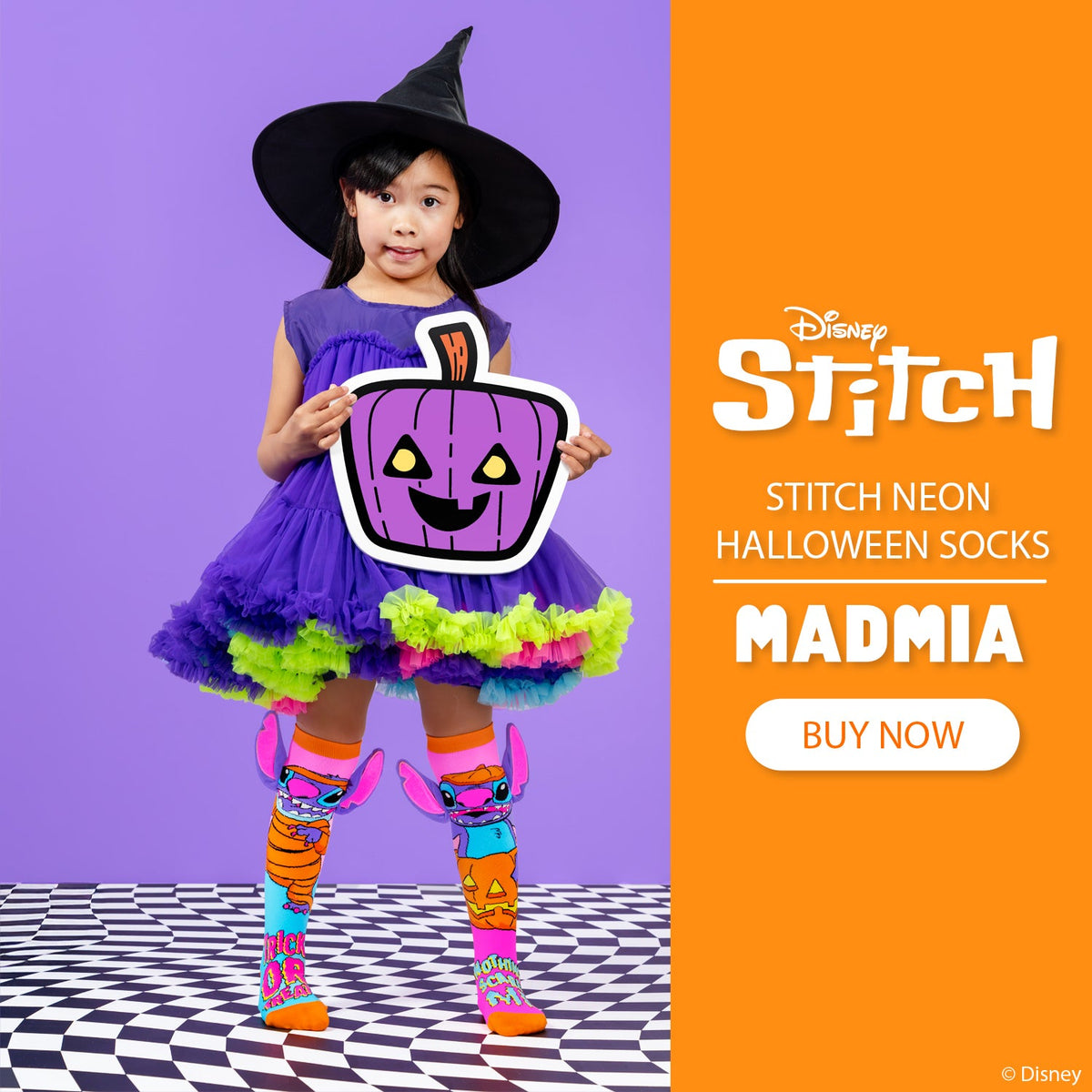 STITCH NEON HALLOWEEN SOCKS