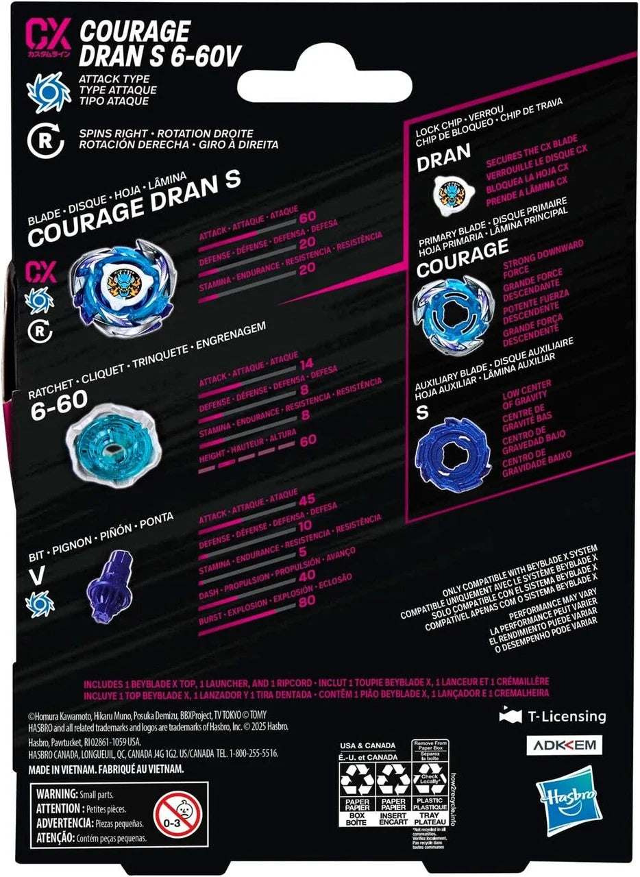 Hasbro Beyblade X CX-01 Courage Dran S 6-60V