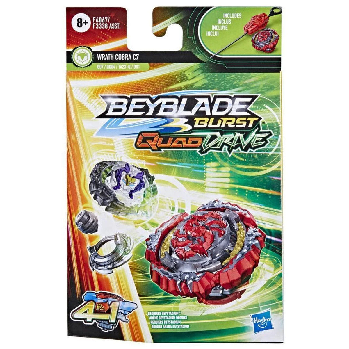 F4067 HASBRO Wrath Cobra C7 Burst DB QuadDrive Beyblade